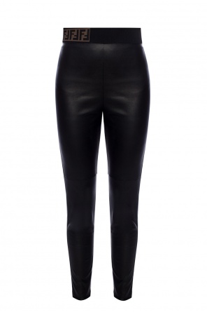 Leather trousers with logo, zdjęcie 1 Leather trousers with logo od Fendi